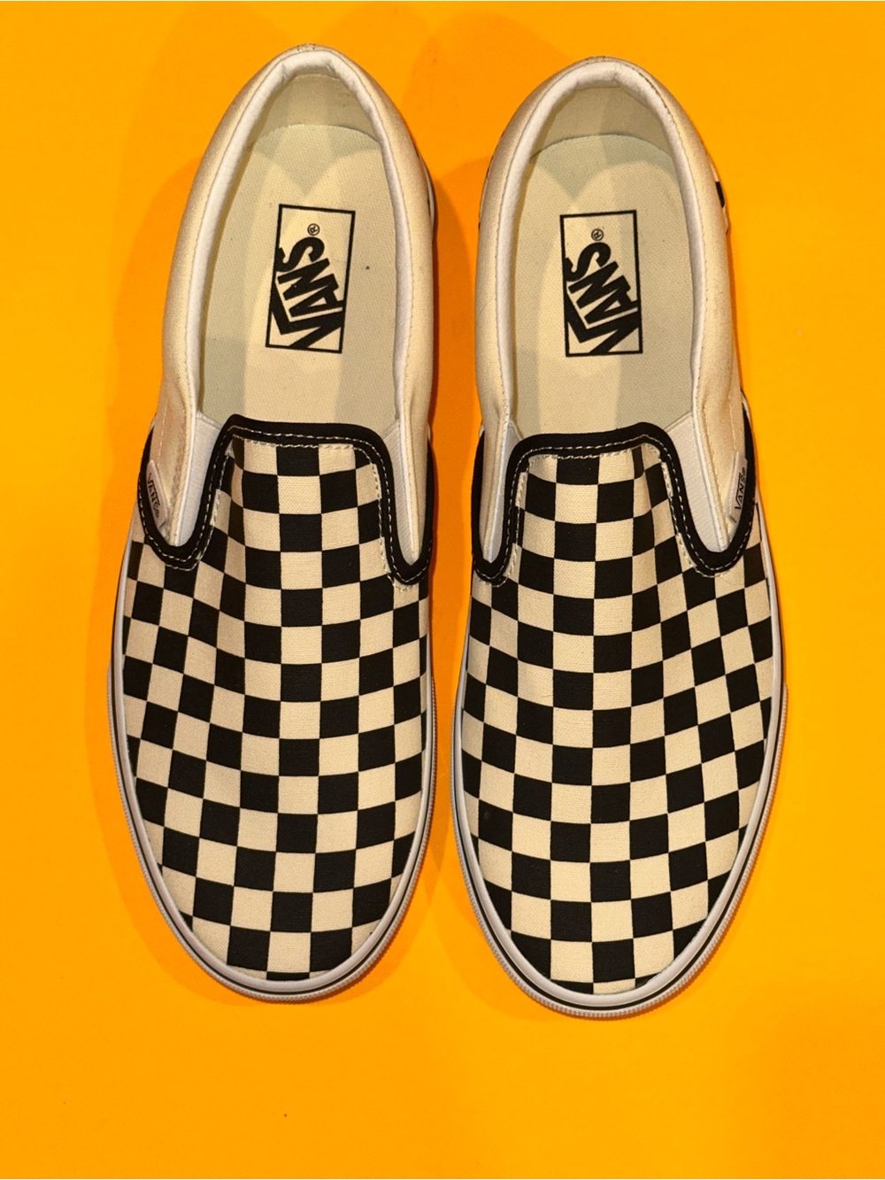 VANS CHECKERBOARD SLIP-ON BLACK / OFF WHITE 721356 Sneakers Men’s 10 US NEW